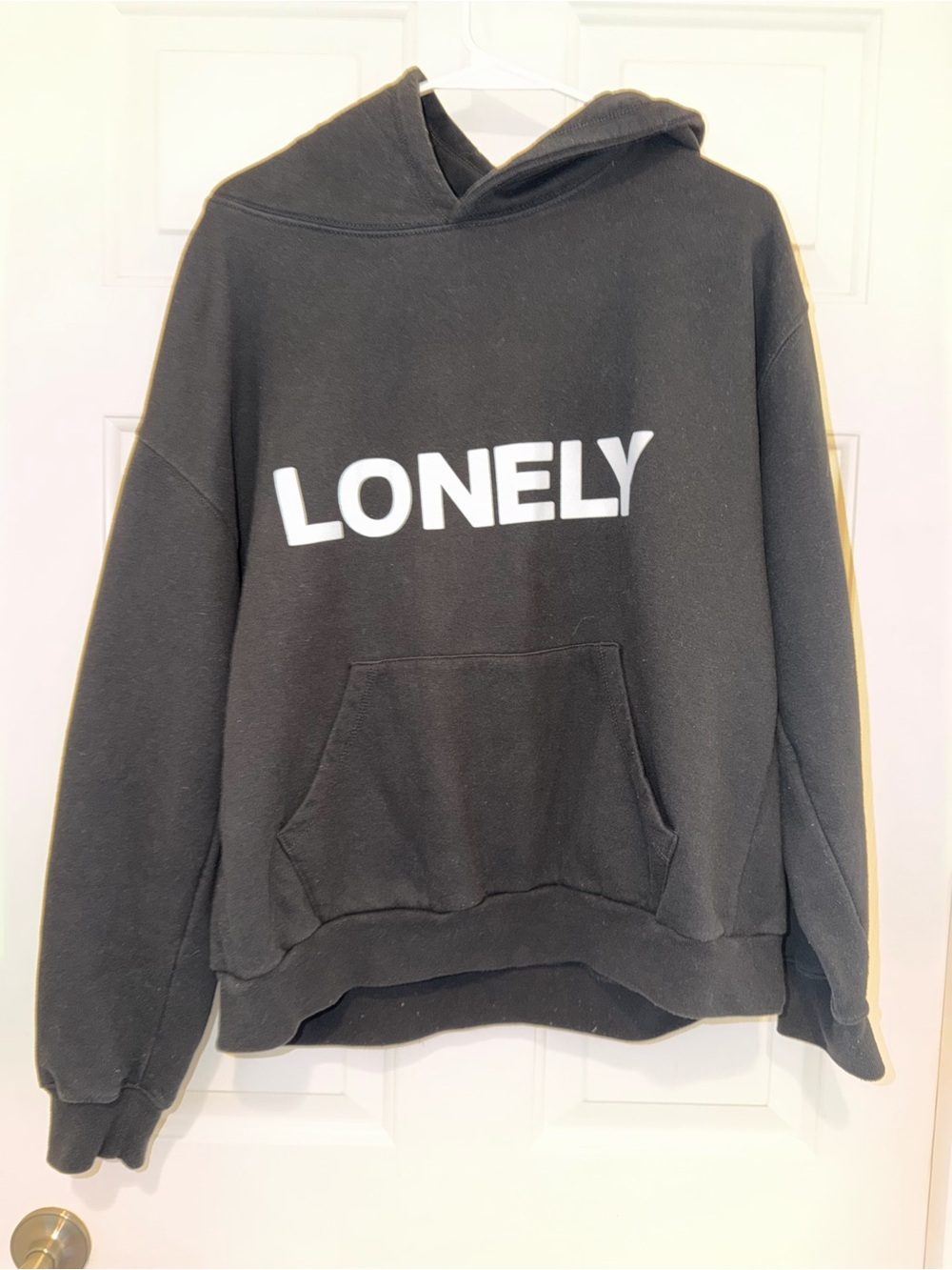 LONELY GHOST Black Hoodie - size M